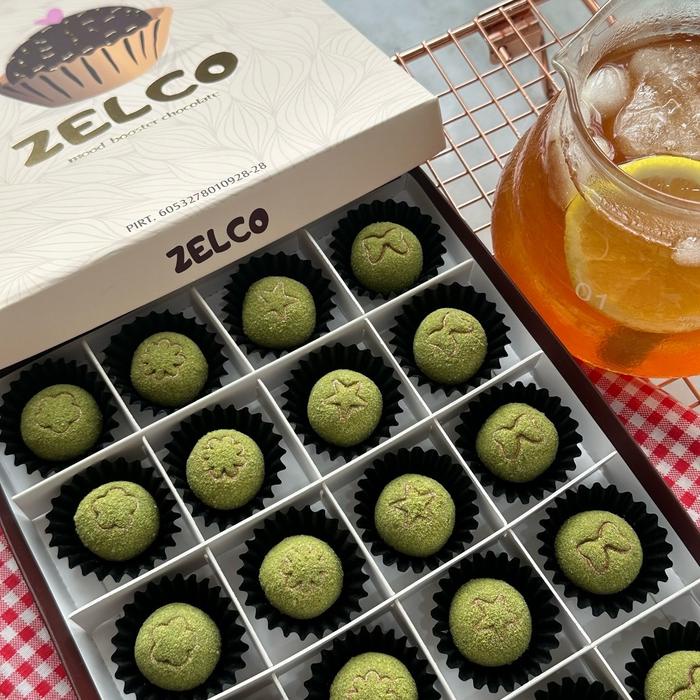 

terbaru !!! zelco - coklat ball coklat lembut full matcha creamy food snack cemilan bola cokelat