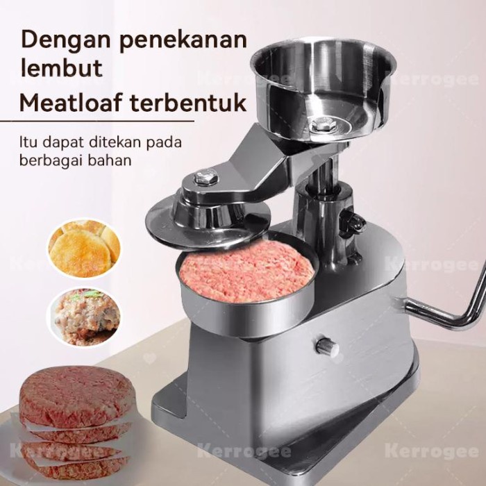 READY Mesin Meatloaf Bulat Manual Cetakan burger cetakan daging Beef patty hamburger press Mesin