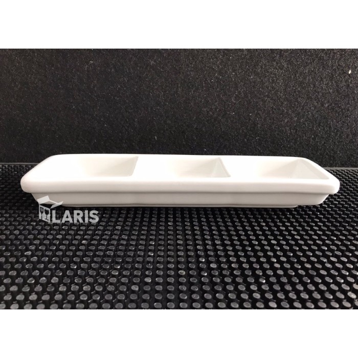 [Masih] Piring Sambal Keramik Sekat 3 / Sauce Dish Keramik -