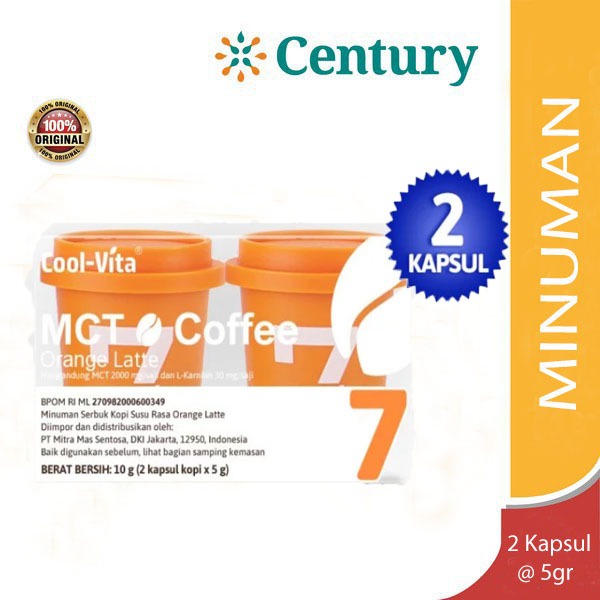

Coolvita MCT Coffee Capsule Orange Latte / Minuman / Kopi Kesehatan
