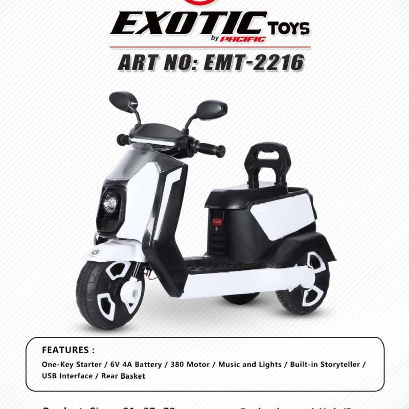 Diskon Brecht Mainan Motor Aki Anak Vespa Exotic Emt 2216 Terbaru Ready