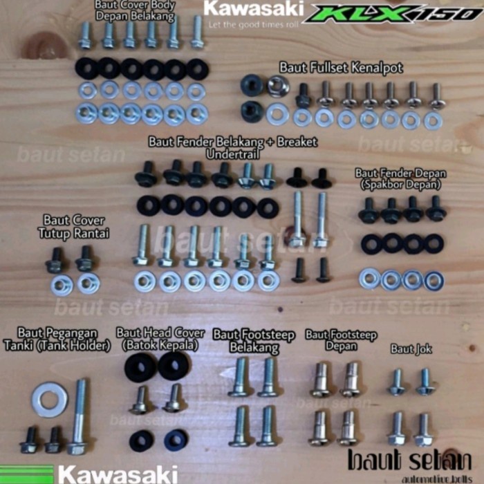 TERBARU baut lengkap set body klx 150L/baut full body KLX 150BF/Dtracker