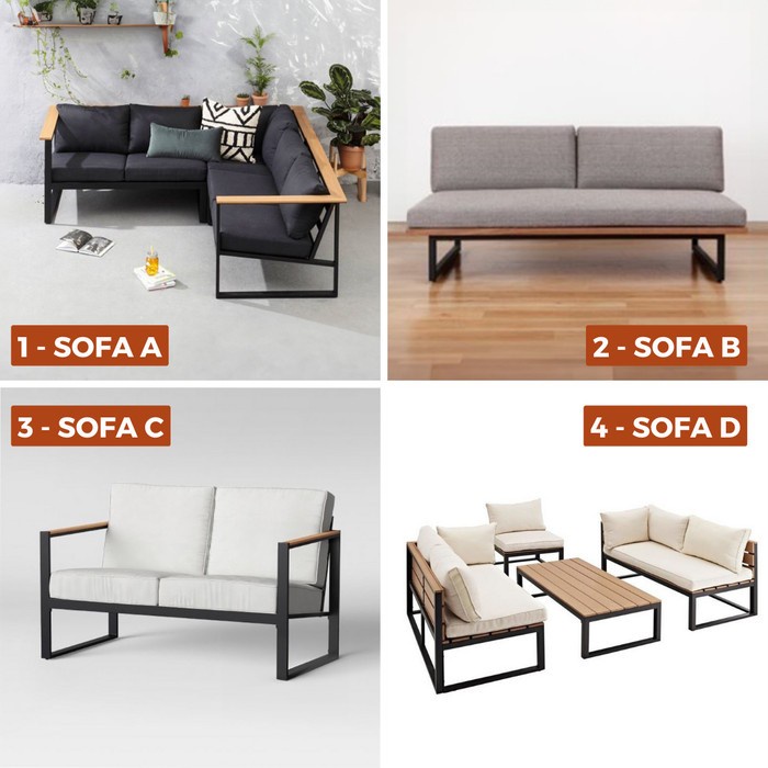 Kursi Sofa Retro Scandinavian // Sofa Besi Kayu // Sofa Bed Murah