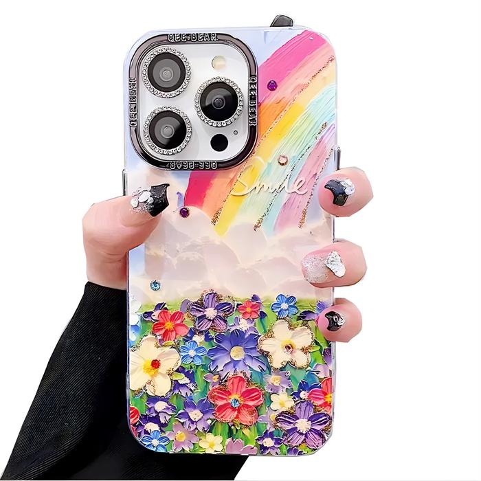 New  Luxury Rainbow Flower Glitter Casing For Iphone 15 Pro Max Case 11 12 13 14 Pro Max 14 15 Plus