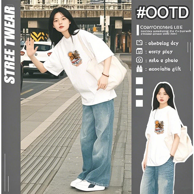 【HOT】 atasan pink kaos pria Summer Beach Car Vintage T shirt Print Katun Kualitas Distro