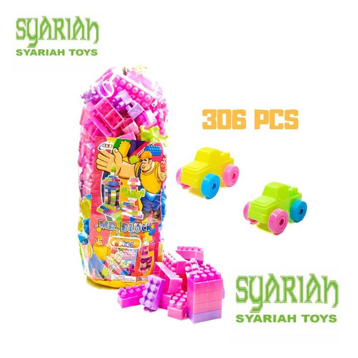 BARANG TERLARIS SYARIAH TOYS MAINAN EDUKASI CREATIVE MR BLOCK BRICK BALOK SUSUN DIY Anak