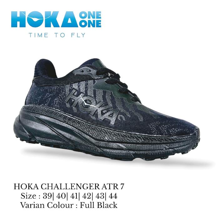 SEPATU HOKA ONE ONE CHALLENGER ATR 7 FULL BLACK/HOKA ONE ONE FULL BLACK/HOKA ATR 7 BLACK/ Olahraga/