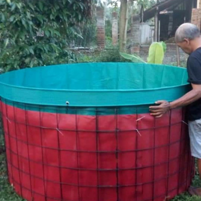 PREMIUM KOLAM TERPAL IKAN FULLSET D2/ T 1 meter. kolam bulat bioflok