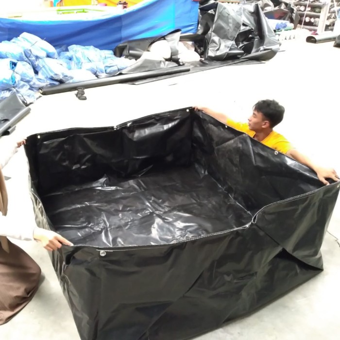 PREMIUM Terpal Kolam Kotak HDPE 300 Mikron Ukuran 2x1 Tinggi 0.6 Meter