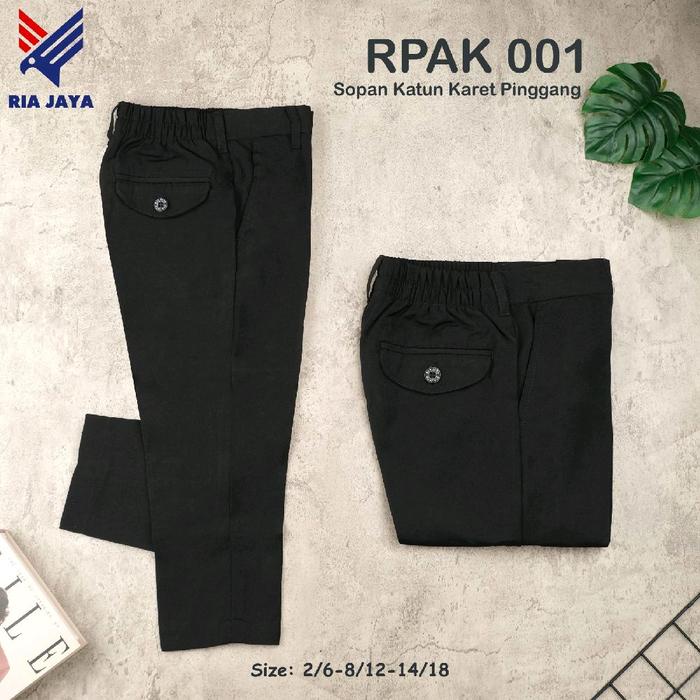 1pcs CELANA FORMAL ANAK RIA JAYA CELANA SOPAN KATUN PANJANG CELANA PANJANG HITAM BUAT SEKOLAH USIA 5