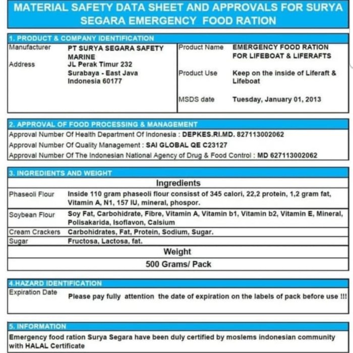

NeW Alternatif Ransum makanan darurat biskuit survival TNI
