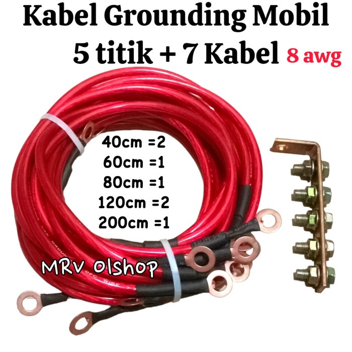5 Titik Ground Wire Kit Kabel Grounding Mobil 8 AWG