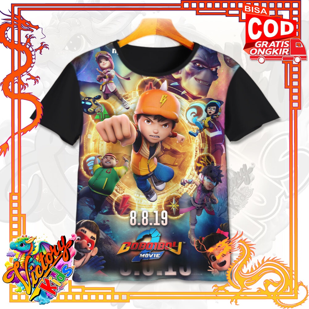 Victory Kids - Kaos Anak Premium Baju Kaos Sublim Kekinian Anti Rontok Boboiboy Movie 2