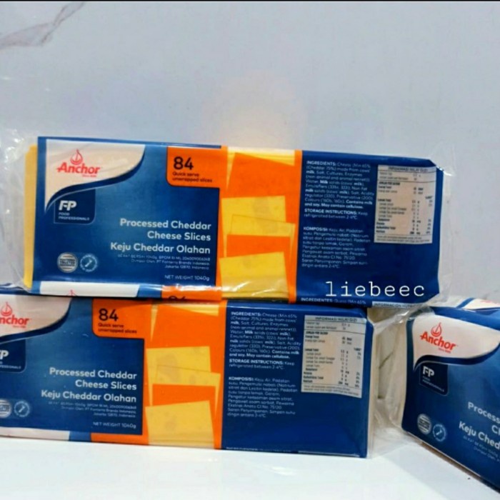 

Anchor Keju Red Cheddar Cheese Slice 84 lembar 1KG