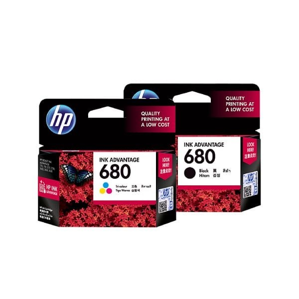 Cartridge HP 680 Black dan 680 Color Original Ink Advantage Cartridge