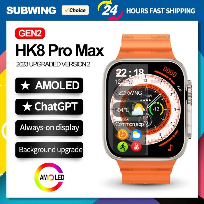 Smart Watch HK8 Pro Max Ultra Amoled Gen 2 ChatGPT 49MM