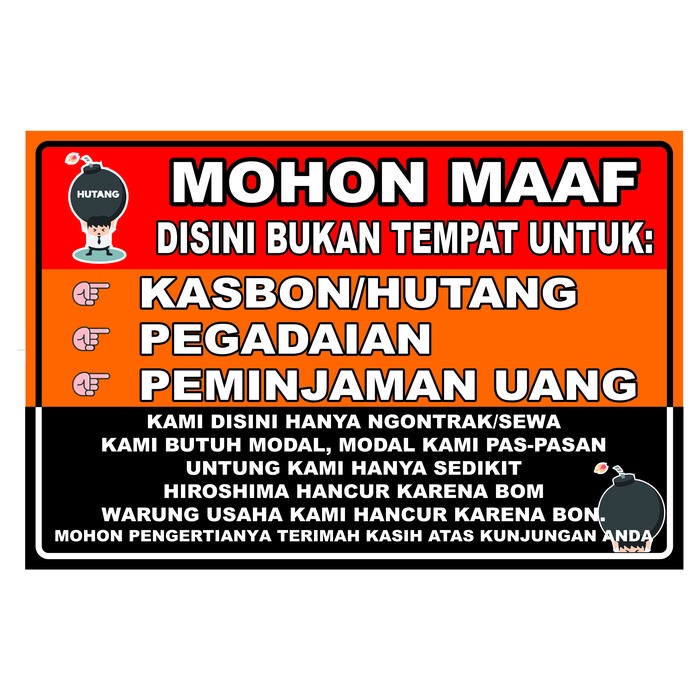 

Stiker Waterproof Kasbon Tidak Terima Hutang