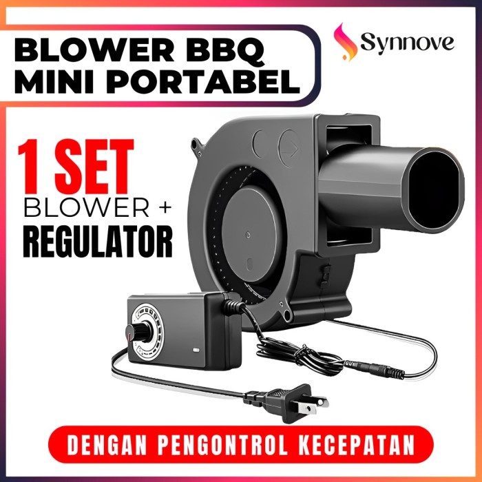 JTTOP" KIPAS BLOWER MINI BBQ DENGAN PENGONTROL KECEPATAN BLOWER PORTABLE BLOWER FAN KIPAS KEONG