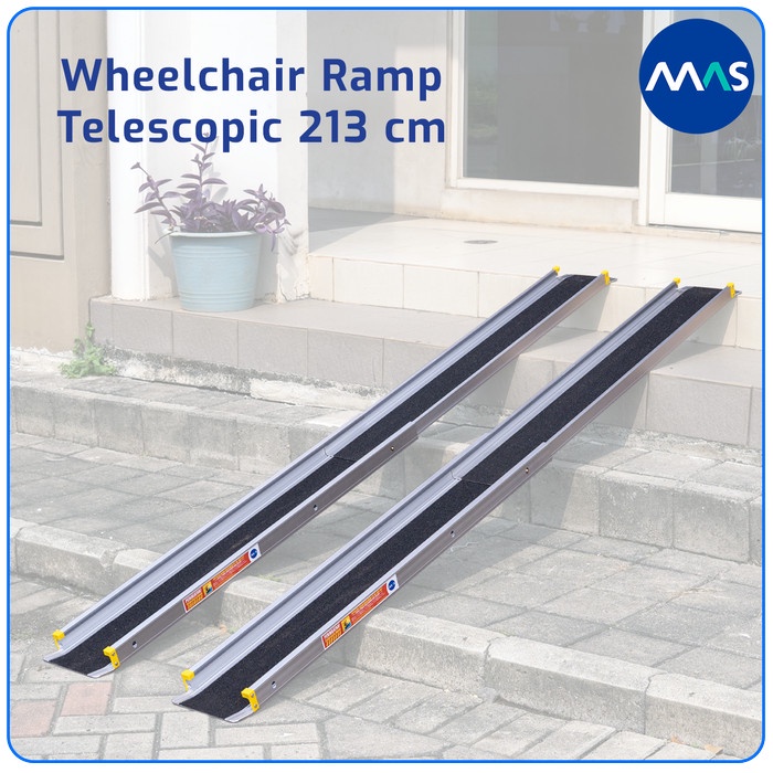 Ready MAS Wheelchair Ramp / Jalur Landai Kursi Roda - Telescopic with Anti-Skid 213cm
