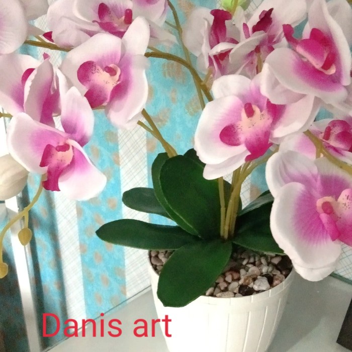 [duts] - Bunga plastik/ buket anggrek jumbo/ bunga palsu/ anggrek aetificial
