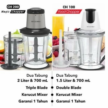Chopper Mitochiba Ch-200 Choper/Blender Multi Fungsi Garansi Resmi