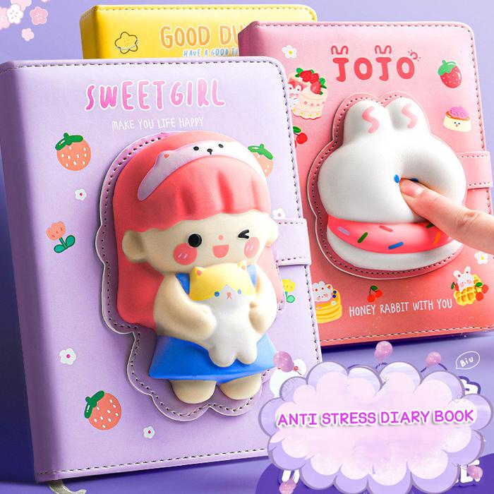 

BUKU DIARY FREE SQUISHY + PEN 10 WARNA MAGNET LUCU BINDER JOURNAL PLANNER ANAK TRANSPARAN BUKU