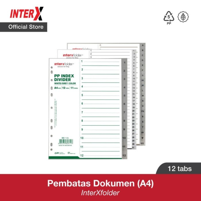 

INDEX DiIVIDER A4/1-12 INTER X