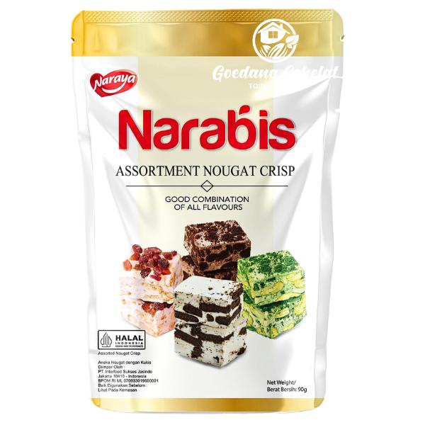 

Naraya NARABIS Chocolate Strawberry Matcha Cookies Cream Assortment Nougat Crisp 90g