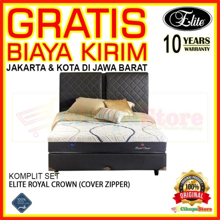 Kasur Springbed Elite Royal Crown Natural Latex 180X200 - Komplit Set