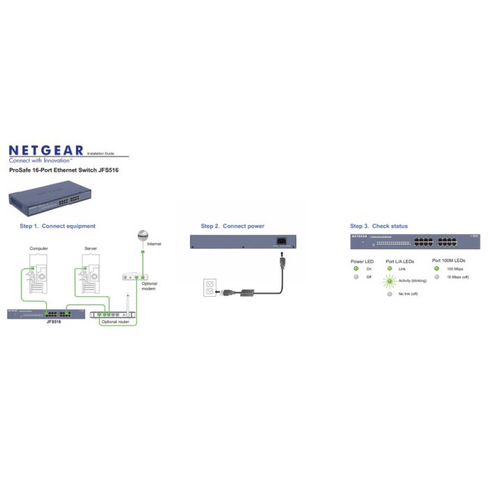 Netgear JGS516 16 Port Gigabit Ethernet Unmanaged Swit JGS 516