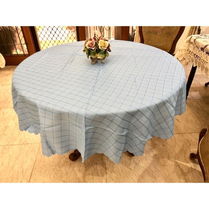 Taplak meja makan bahan kain 180cm Bulat /Bundar