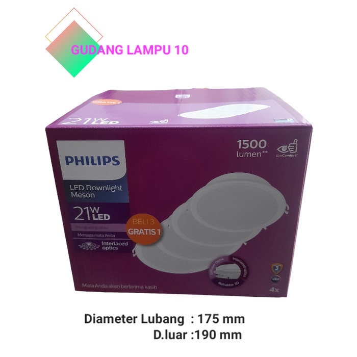

Downlight Multipack Meson 21 Watt 3+1
