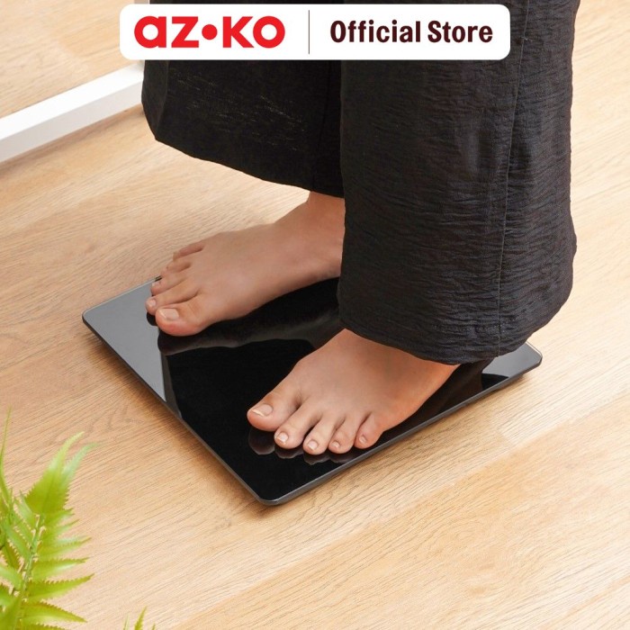 AZKO Kris Timbangan Badan Digital Body Compact - Hitam, Kapasitas 150 Kg, LED Display 20.5 mm