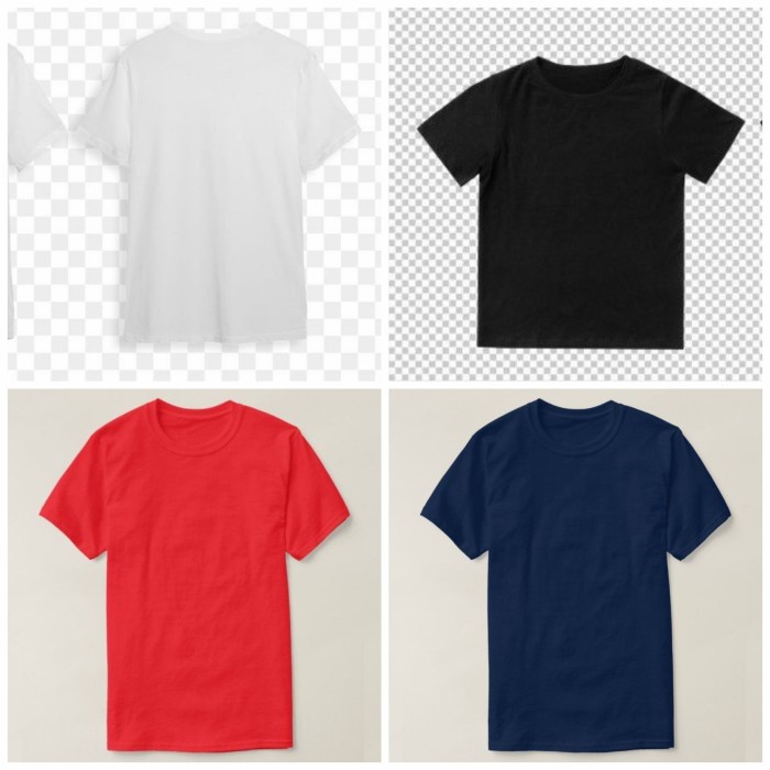 Kaos Polos Pria Hitam Putih Merah Navy Abu Murah Bahan PE Baju Oblong