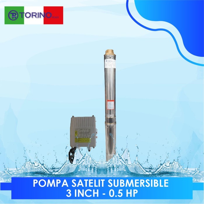 Promo!! Pompa Air Submersible Satelit Torino 3 Inchi - 0.5Hp