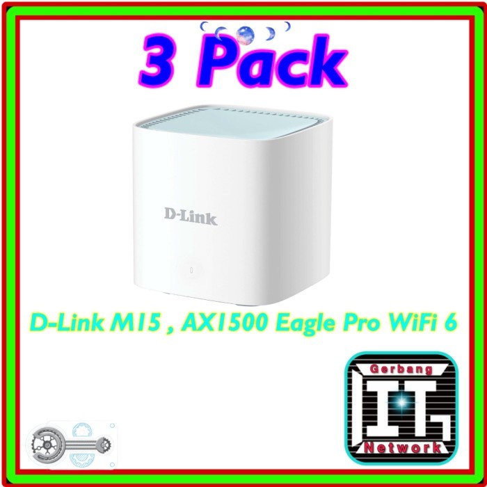 D-Link M15 , AX1500 Eagle Pro WiFi 6 Wireless Mesh Router ( 3 Pack ) Unit Baru/segel - Garansi Resmi