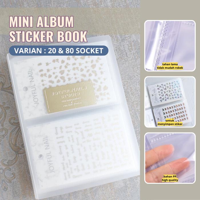 Mini Photo Album Stiker Nail Art/Storage Book Binder/Collection Book Translucent Nail Sticker 20