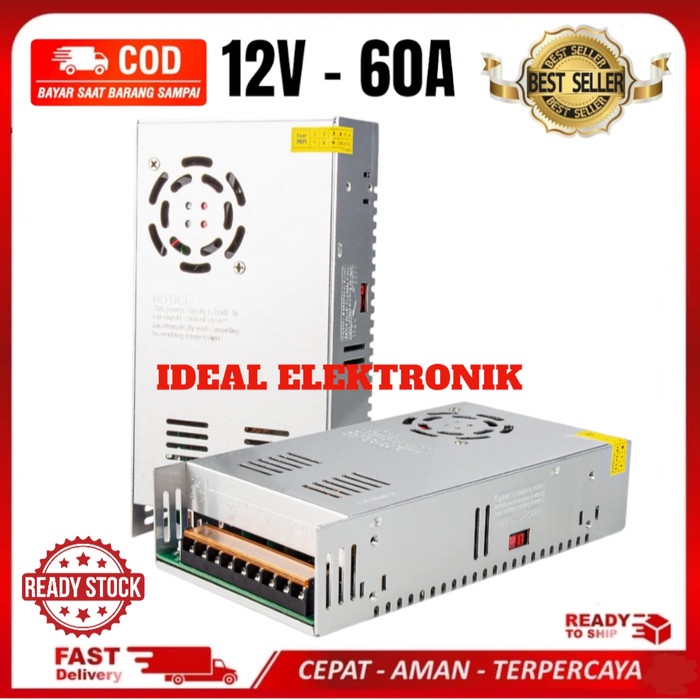 Switching Power Supply PSU 12V 60A High Quality 12Volt 60 Ampere Kipas