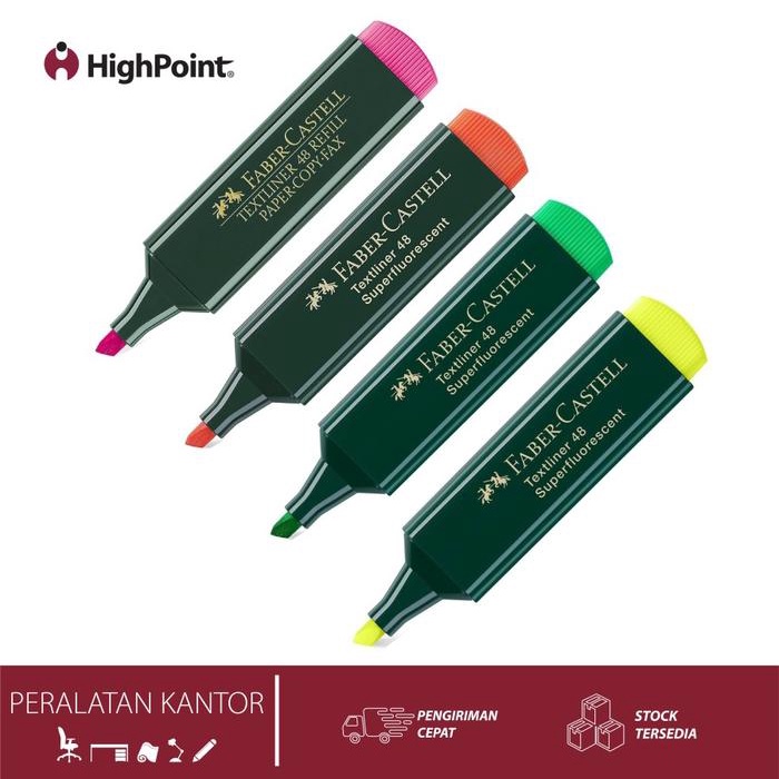 

12 Pcs Faber Castle 48 Textliner Multicolor Flourescent Highlighter Original
