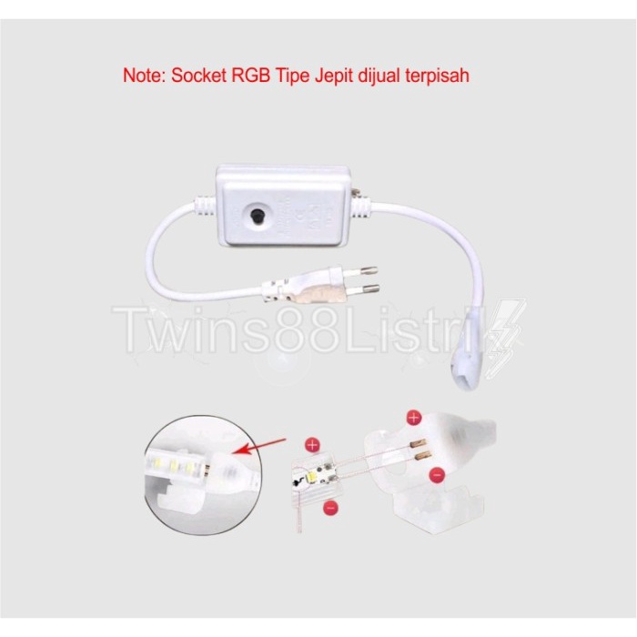 Lampu LED Strip RGB Tie Jepit 1 Roll 100 Meter Full