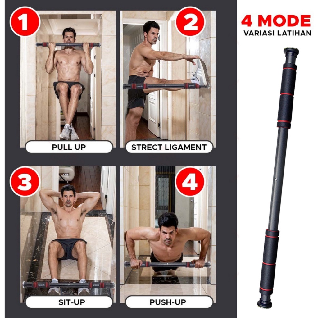 sale PULL UP BAR DINDING DOOR CHINNING ALAT PULL UP DINDING PINTU FITNES OLAHRAGA FREE SKRUP PANJANG