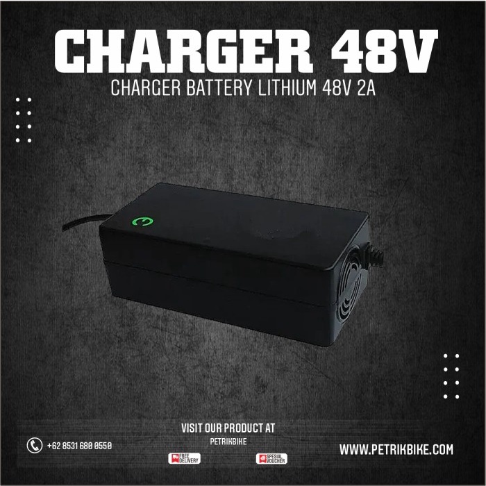 Charger Battery Lithium 48V 2A Charger Sepeda Motor Listrik