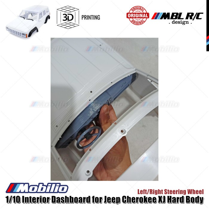DISKON 1/10 INTERIOR DASHBOARD 3D PRINTING FOR RC JEEP CHEROKEE XJ HARD BODY LEFT/RIGHT STEERING