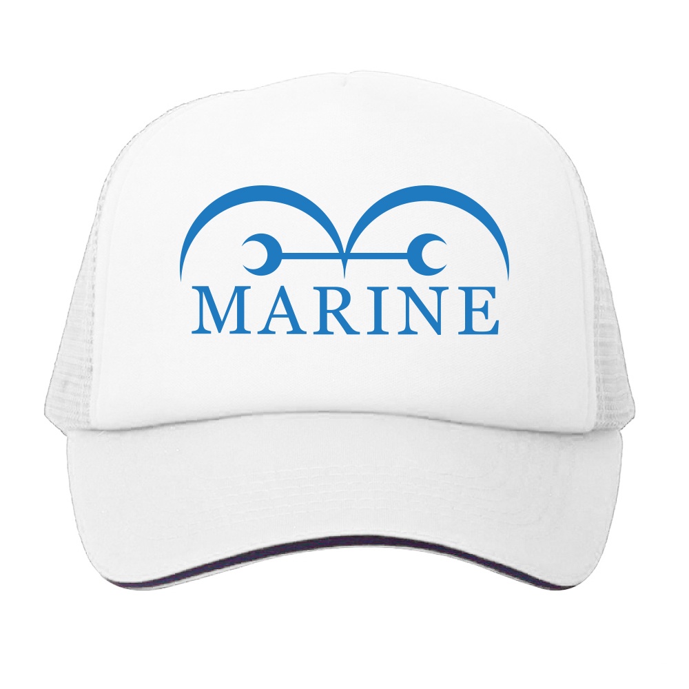 Topi Trucker Anime One piece Marine Logo uniform