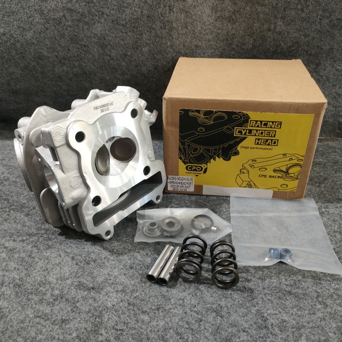 BLOK HEAD CPO RACING CYLINDER HEAD UKURAN KLEP 28/24 BUAT MIO CARBU