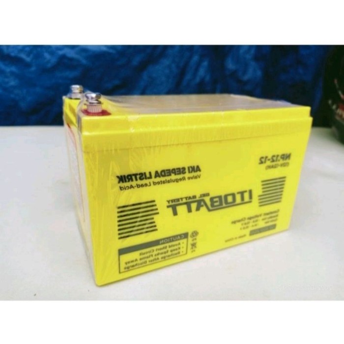 AKI SEPEDA LISTRIK , AKI SELIS MURAI , BUTTERFLY ITOBATT 12V 12AH ORI