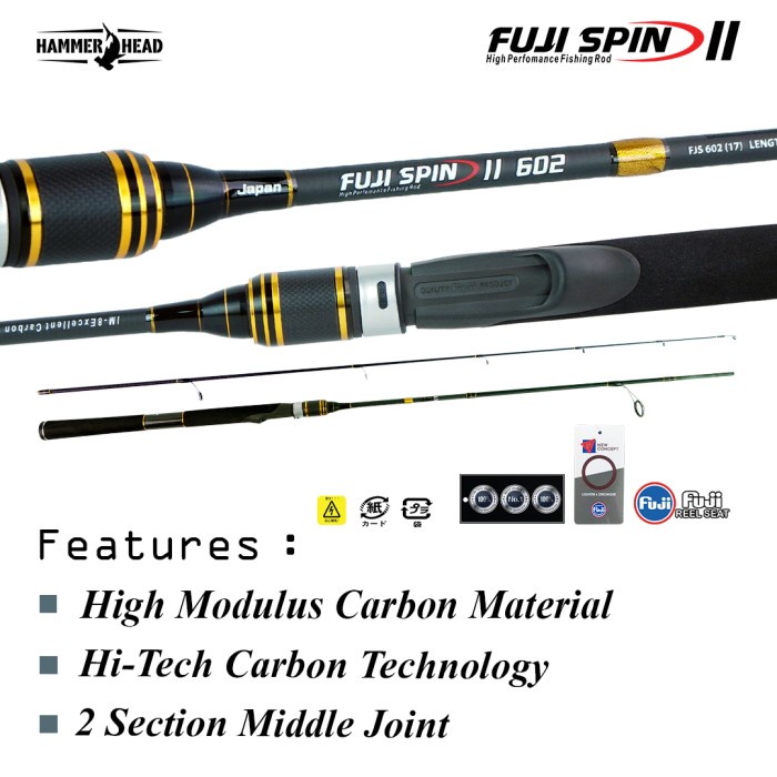 READY STOK HAMMERHEAD JORAN PANCING SPINNING FUJI SPIN II 562 - 602 HI-CARBON BLANK HOLLOW CARBON