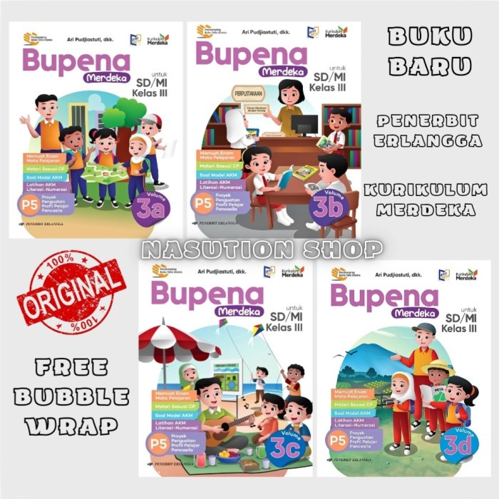 

SALE !!! BUKU BUPENA VOLUME 3A 3B 3C 3D KELAS 3 SD ERLANGGA KURIKULUM MERDEKA READYY