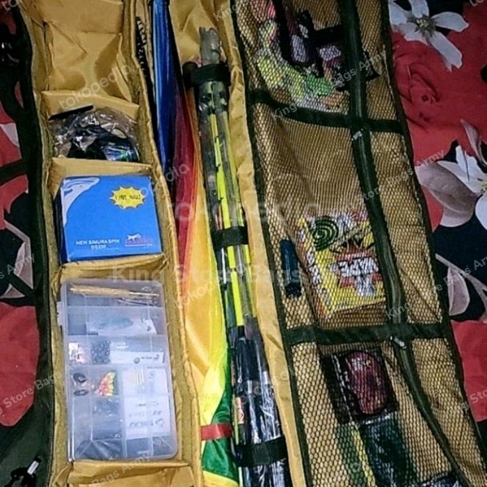 DISKON SUPER TAS PENYIMPANAN ALAT PANCING 2 IN 1 PORTABLE TAS JORAN 80CM COD