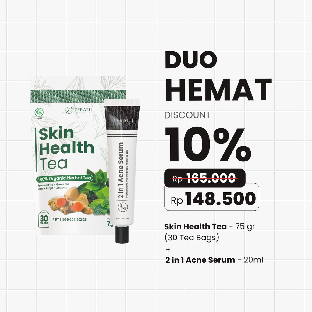 

Teratu Beauty Paket Obat Jerawat Mendem (Skin Health Tea + 2 in 1 Acne Serum)